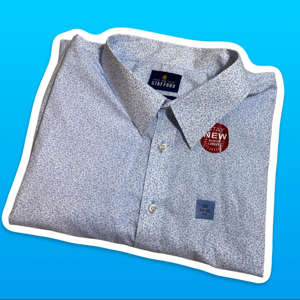 Stafford 20 / 34-35 Big dress shirt in blue floral